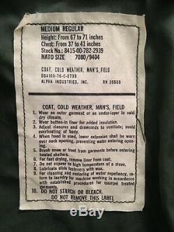 1970's Vintage Olive Green Army M65 Field Jacket Medium Regular Alpha Industries