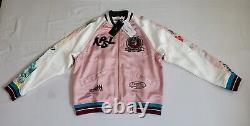 $450 Nwt Alpha Style Apsl Wesley Baseball Bomber Pink Jacket Men's Size Medium