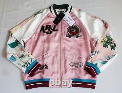 $450 Nwt Alpha Style Apsl Wesley Baseball Bomber Pink Jacket Men's Size Medium