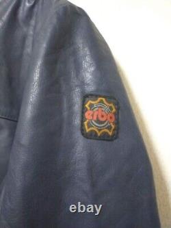 80s Vintage Mens Alpha erbo Germany leather biker racing motorcycle jacket M
