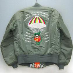 ALPHA Authentic RAT FINK Embroidery MA-1 Bomber Flight Jacket M Used from Japan