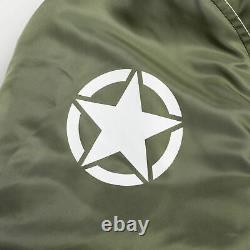 ALPHA INDUSTRIES Army Green MA-1 VF Bomber Jacket Back Print NEW US M