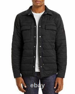ALPHA INDUSTRIES Black Quilted Shirt Utility Jacket MEDIUM Water Resistant NWT