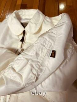 ALPHA INDUSTRIES CWU 45/P N Nylon Flight Jacket USA Made Medium White Vintage