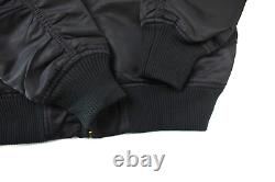 ALPHA INDUSTRIES Jacket Men's MEDIUM Bomber Full Zip Padded Lined Pockets Black