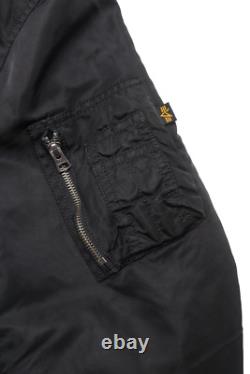ALPHA INDUSTRIES Jacket Men's MEDIUM Full Zip Hooded Padded Black