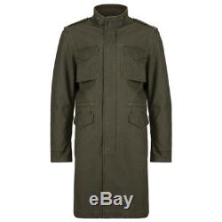 ALPHA INDUSTRIES M65 Quartermaster Field Coat Long Jacket Olive Hood Medium
