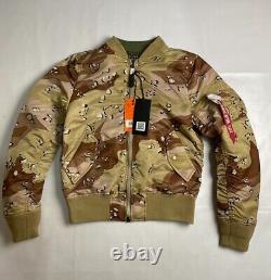 ALPHA INDUSTRIES MA-1 Flight Jacket Bomber Reversible Chocolate Chip Camo size M