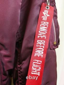 ALPHA INDUSTRIES Men's MA-1 flight jacket Red Zip up military jacket SizeM#V2603