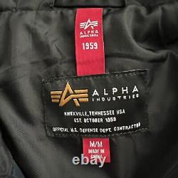 ALPHA INDUSTRIES Men's N-2B ZIPS PARKA Jacket Size M Black Blue