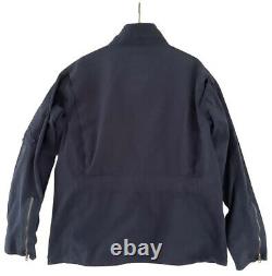 ALPHA INDUSTRIES Men's Sz M Jacket Navy Blue 100% Cotton Zipper Detail Back Belt