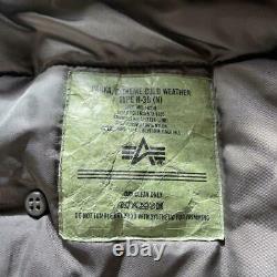 ALPHA INDUSTRIES N-3B Parka Gray Medium Military Coat Jacket