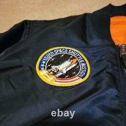 ALPHA INDUSTRIES X NASA MA-1 Slim Flight Jacket Navy Exclusive Size Medium