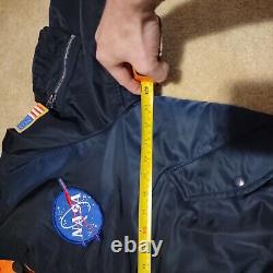 ALPHA INDUSTRIES X NASA MA-1 Slim Flight Jacket Navy Exclusive Size Medium