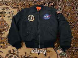 ALPHA Industries Official NASA 100th Space Shuttle Mission Bomber Jacket Size M