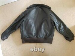 Alpha Indistries Dark Brown Leather Bomber Jacket Size M