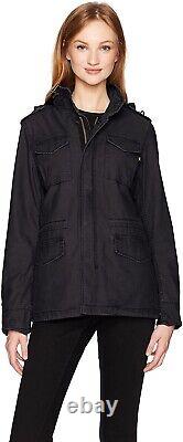 Alpha Industries 188079 Womens Zipper Closure Military Jacket Black Size Medium