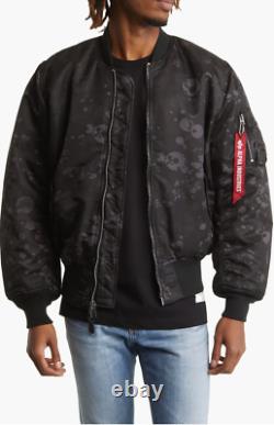 Alpha Industries B10712 Mens Territory Black Camo Reversible Jacket Size M