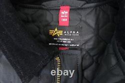 Alpha Industries Black Medium Corduroy Collar Deck Jacket Mens Nwt New