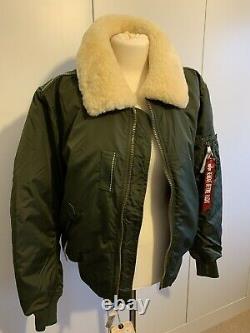 Alpha Industries Bomber Jacket Fur Collar, M Unisex Style