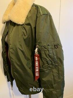 Alpha Industries Bomber Jacket Fur Collar, M Unisex Style