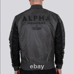 Alpha Industries Bomber Jacket Men's MA-1 TT Custom Jacket Grey Black Blouson