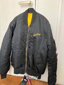 Alpha Industries Breitling MA-1 Flight Jacket Novelty Black Size M withtags Outer