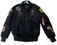 Alpha Industries Cwu 45/p Flight Jacket With Patches Mens M Black Legacy 24