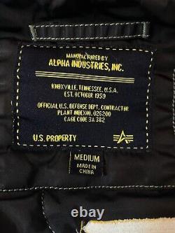 Alpha Industries CWU 45/P Flight Jacket With Patches Mens M Black Legacy 24