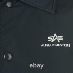 Alpha Industries Coach Jacket Coat Mens Size UK Medium Navy