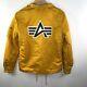 Alpha Industries Coaches Jacket Large Logo Patch Snap Front Golden Yellow Medium