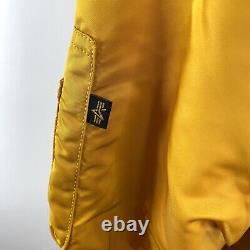 Alpha Industries Coaches Jacket Large Logo Patch Snap Front Golden Yellow Medium