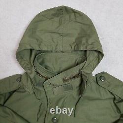 Alpha Industries Cold Weather Men's Field Coat Jacket size Med Reg Green Canvas