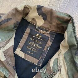 Alpha Industries Embrodiered Japan Camo Camouflage Field Utility Jacket Medium M