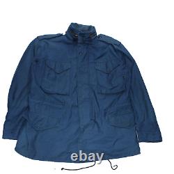 Alpha Industries Field Jacket Medium Reg Blue Vintage 70s Military M65 Scovill