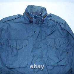 Alpha Industries Field Jacket Medium Reg Blue Vintage 70s Military M65 Scovill