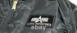 Alpha Industries Flyers Jacket Type CWU- 45 Size M Gray Logo Military Bomber Men
