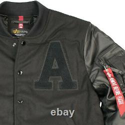 Alpha Industries Herren Authentic College Jacket Baseballjacke Schwarz 6396