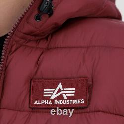 Alpha Industries Hooded Puffer Jackets Men burgundy