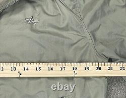 Alpha Industries, Inc. Men Full Zip Beige Hidden Hood Long Sleeve Jacket Size M