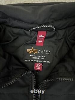 Alpha Industries Jacket Military Mixed Media Fleece Shirt Jacket Men's M & XL