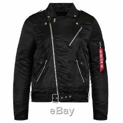 Alpha Industries Ladies Outlaw Biker Jacket Slim Fit Black Nylon XS, S, M, L, XL