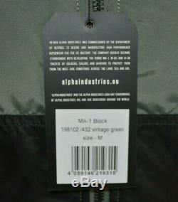 Alpha Industries MA-1 Block 60th Anniversary Jacket VintageGreen Size M RRP £165