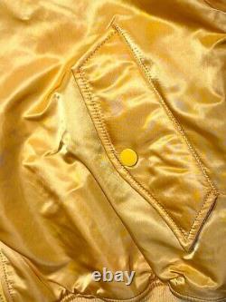 Alpha Industries MA-1 Coalition Blood Chit Flight Jacket Golden Yellow Sz L NEW