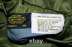 Alpha Industries MA-1 Flight Bomber Jacket Size M Slim fit Rare Back Print