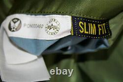 Alpha Industries MA-1 Flight Bomber Jacket Size M Slim fit Rare Back Print