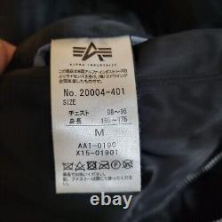 Alpha Industries MA-1 Flight Jacket Full zip Black Orange Men Size M Used Japan