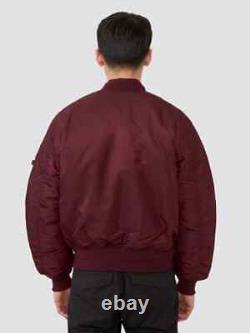 Alpha Industries MA-1 Flight Jacket Maroon Orange Reversible MJM21000C1M NO TAGS