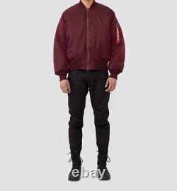 Alpha Industries MA-1 Flight Jacket Maroon Orange Reversible MJM21000C1M NO TAGS