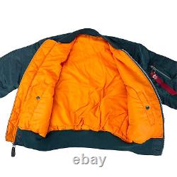 Alpha Industries MA-1 Flight Zip Jacket Reversible Green Orange Size M With Tag